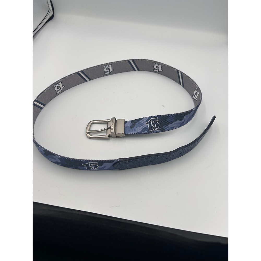 Doc Murphy 15 Club Belt Mens Blue Camo Grey Ribbon Croc Embossed 38-40 waist